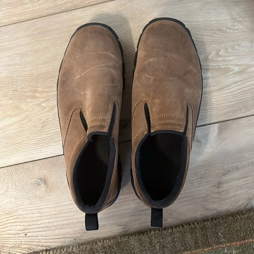 LANDS’ END Men’s Brown Suede Comfort slip on Loafer/ shoe size 8